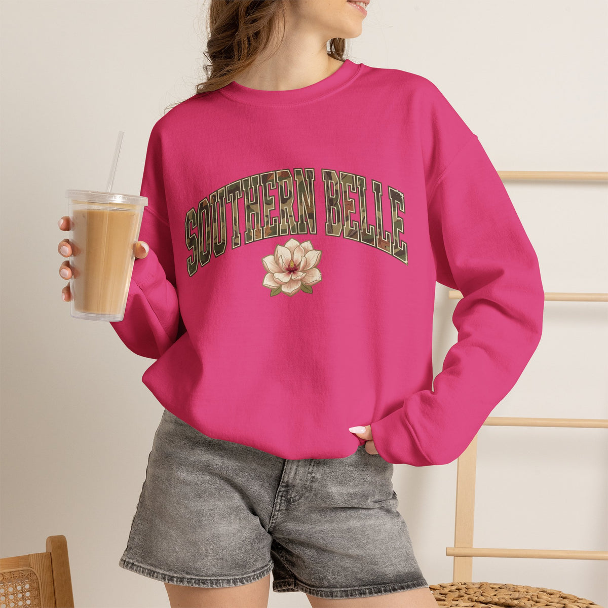 Southern Belle Camo Lettering Sweatshirt | Magnolia Graphic